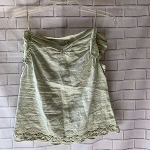 120% Lino‎ VTG 100% Linen Top Pale Mint Green Sz S